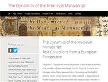 Tablet Screenshot of dynamicsofthemedievalmanuscript.eu